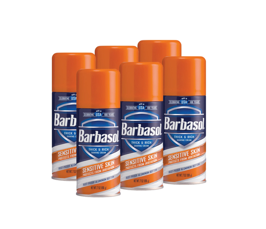 Barbasol Sensitive Skin Thick & Rich Shaving Cream 7oz 6/bx