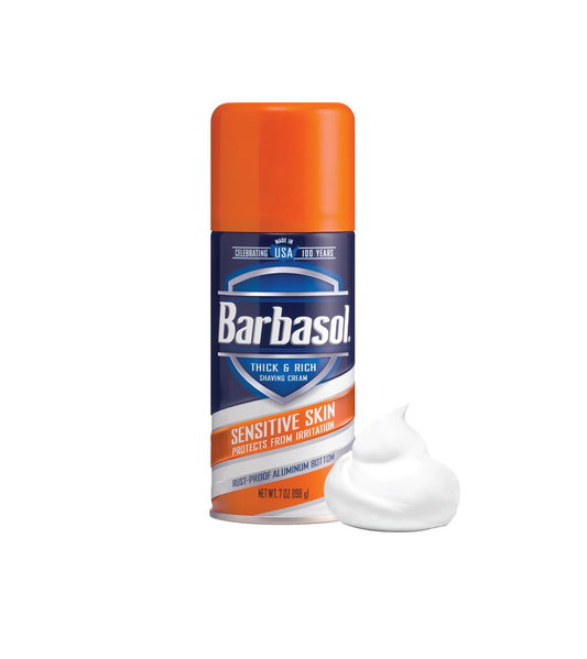 Barbasol Sensitive Skin Thick & Rich Shaving Cream 2oz 12/bx