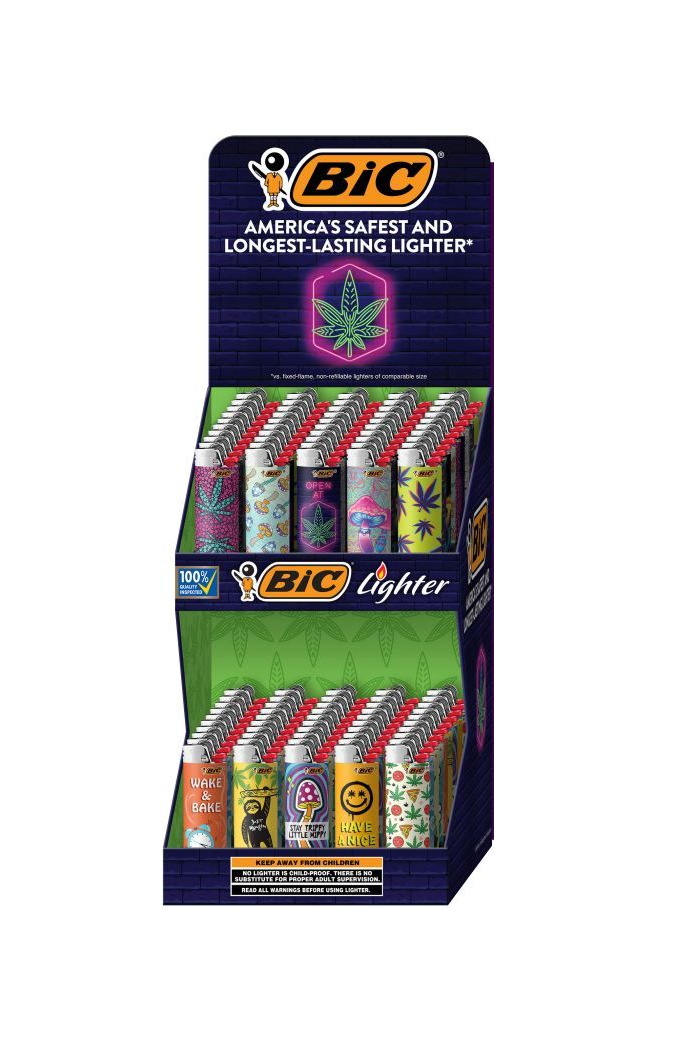 Bic Marijuana 2 Tier 100ct Lighter Display