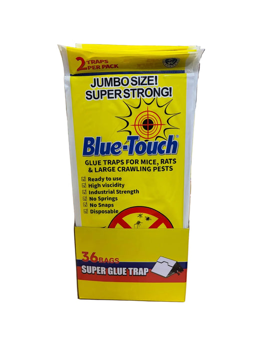 Blue-Touch Jumbo Super Strong Glue Traps for Mise & Rats 2pk, 36/display