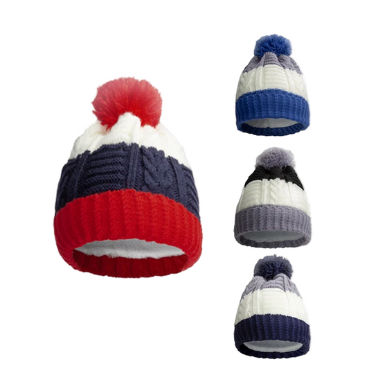 Boy's Pom-Pom Winter Hat 12/bx