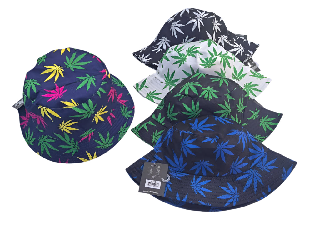 wholesale Bucket Hats marijuana Leaf 12/ct 