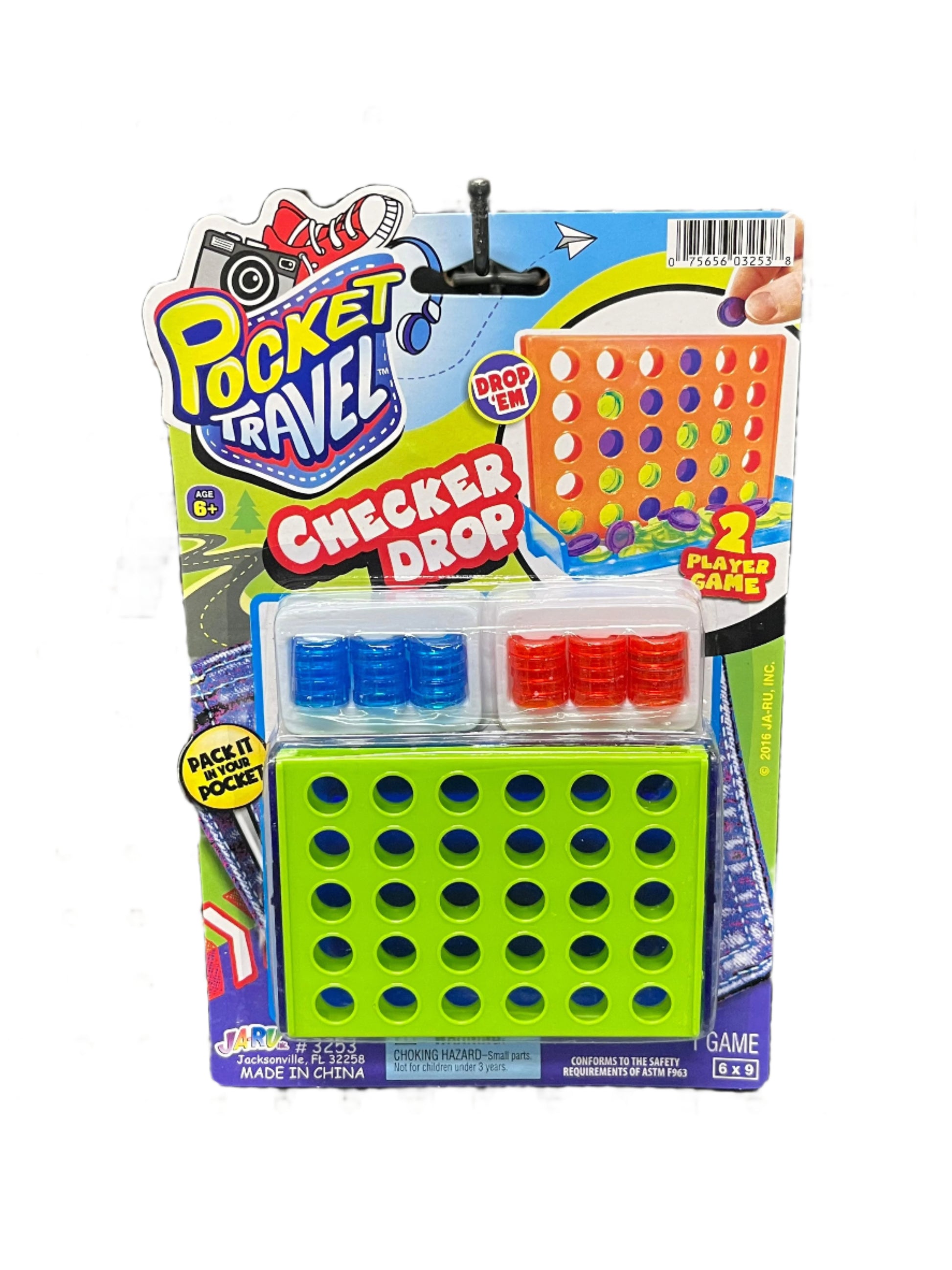 Pocket Travel Checker Drop game 