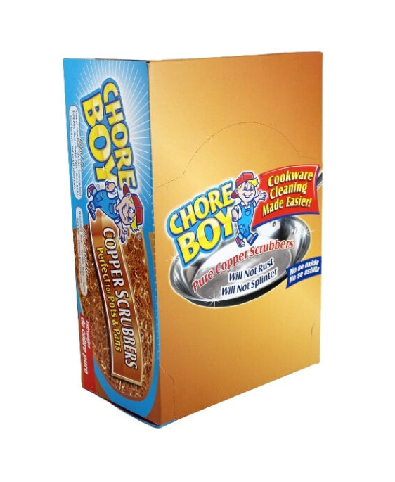 Box of Chore Boy Copper Scrubbers 
