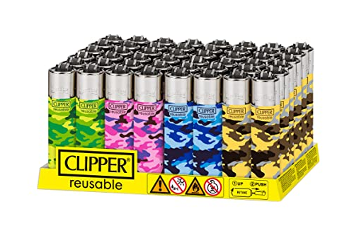 Clipper Camouflage Lighters 48/tray