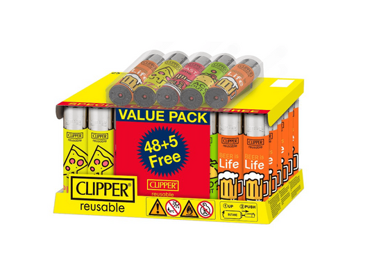 Clipper Lighters Famous Food 48/tray + 5 Free