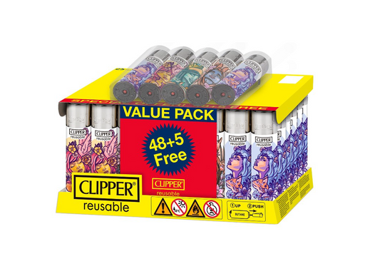 Clipper Lighters Goddess 48/tray + 5 Free