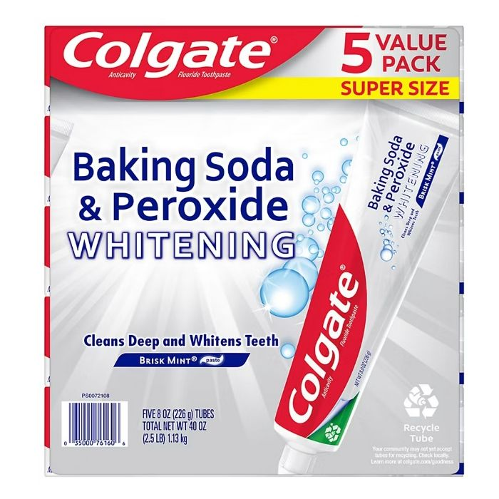 Colgate Baking Soda & Peroxide Toothpaste 8oz 5/pk
