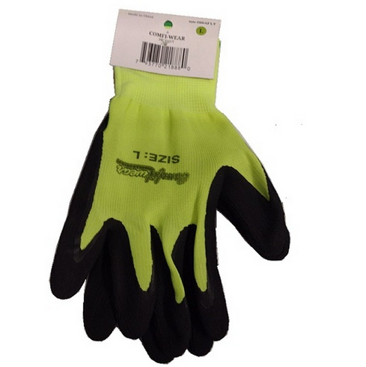 ComfiGrip Latex Foam Coated Green Large Gloves 12/pk