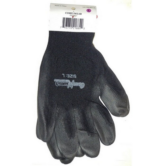 ComfiGrip Polyurethane Coated Black Large Gloves 12/pk