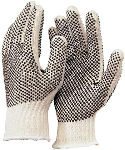 Cotton Knit Economy Work Gloves With PVC Dots 12/pk