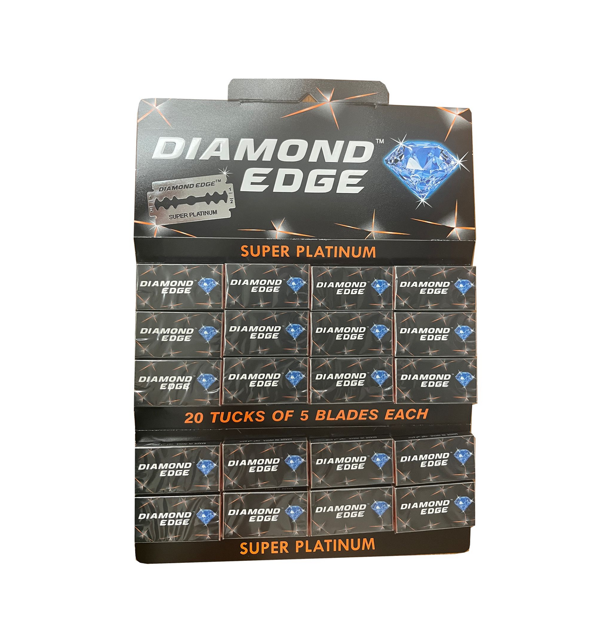 Double Edge Razor Display Diamond Edge Super Platinum Double Edge Razors 5pk 20/bx – mfgrus