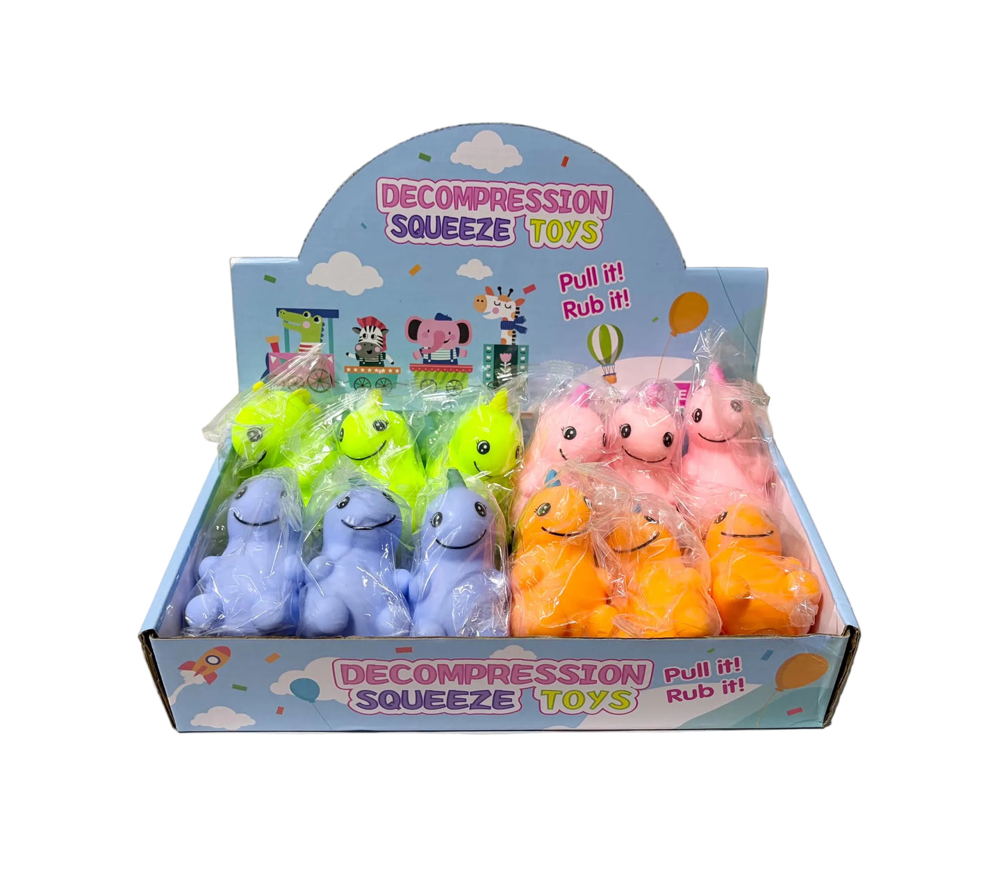 Squishy Dino squeeze toy 12/bx