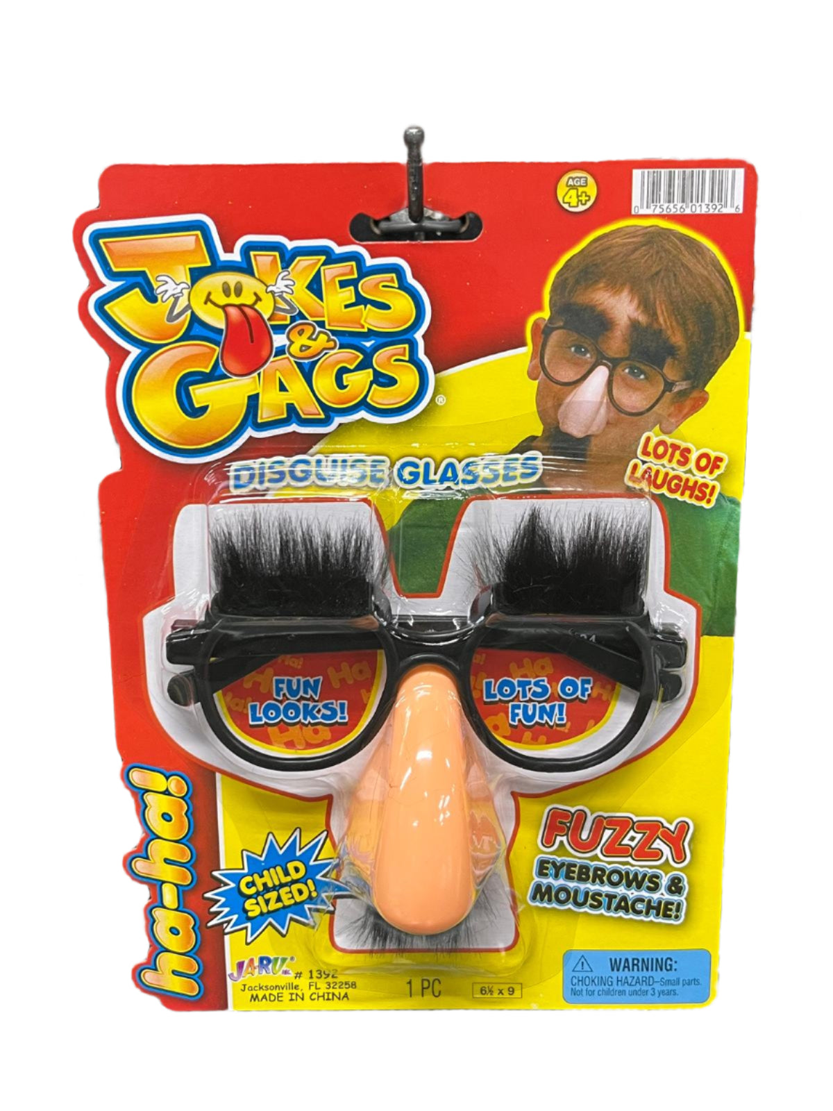 Disguise glasses with fuzzy eyebrows and mustache 