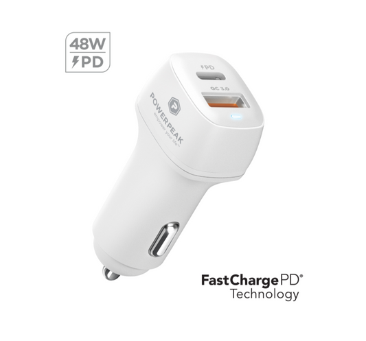 Dual Port Fast Charge PD Car Charger 48W USB C+A