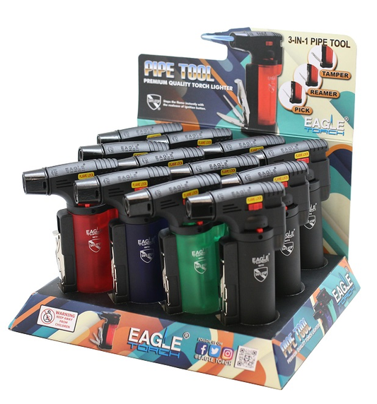 wholesale Eagle Torch 4" Pipe Tool 3 in 1 Side Torch Lighters 12/bx