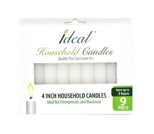 Emergency 4" Candles 9ct 12/bx