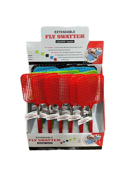 Display of extendable fly swatters 
