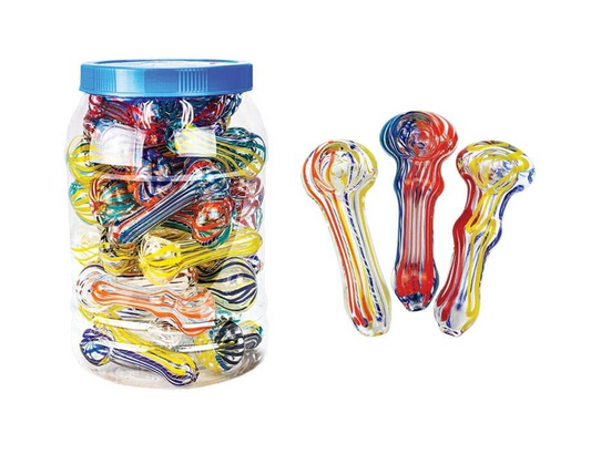 Glass Hand Pipes 2.5" Heavy Duty 80/Jar