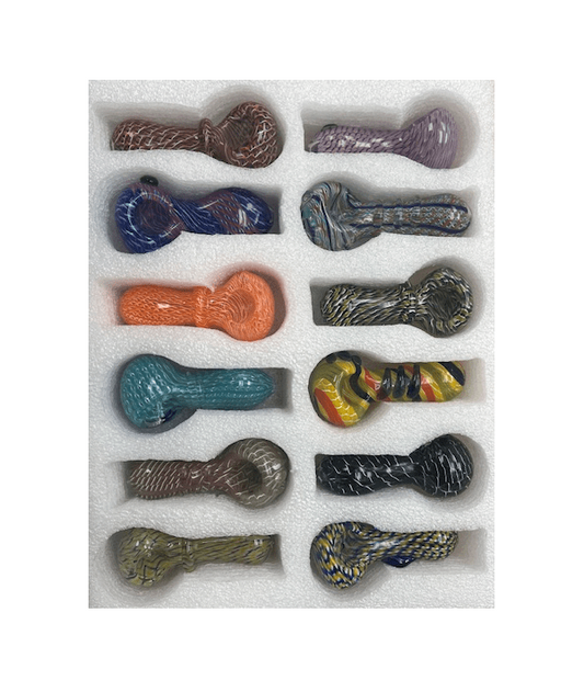 Glass Hand Pipes Heavy Duty 3.5" 12/bx