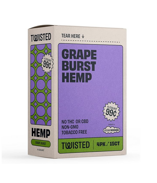 Twisted Hemp Wraps Pre-priced $0.99 4pk 15/bx