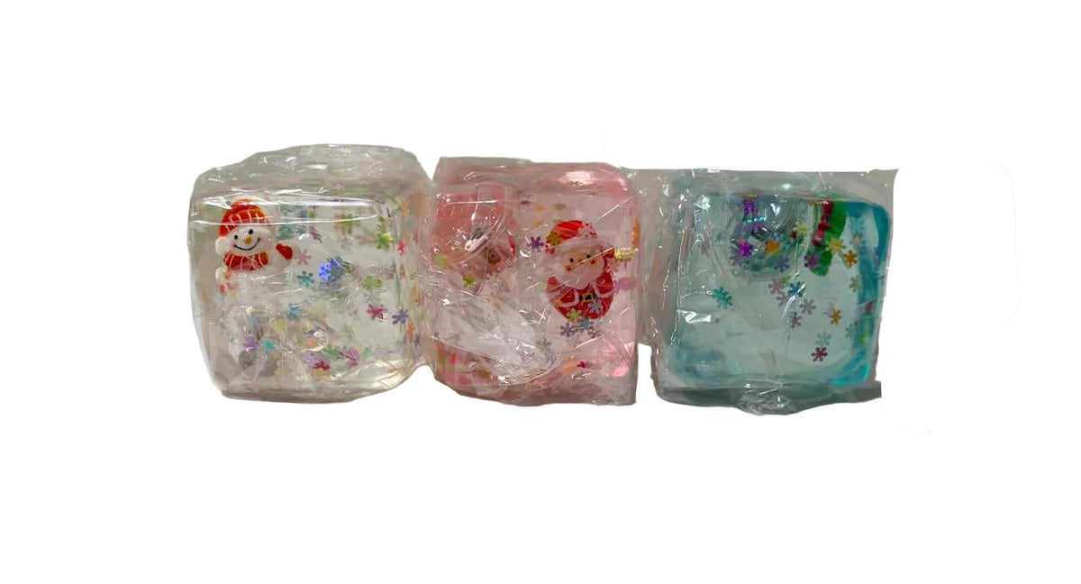 Squishy Holiday Light Up Cubes 12/bx