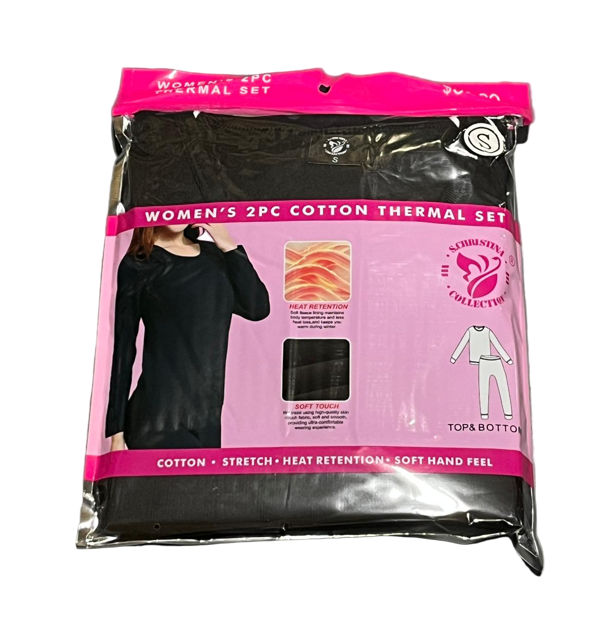 Ladies Winter 2pc Thermal Set Assorted Colors 6/bx