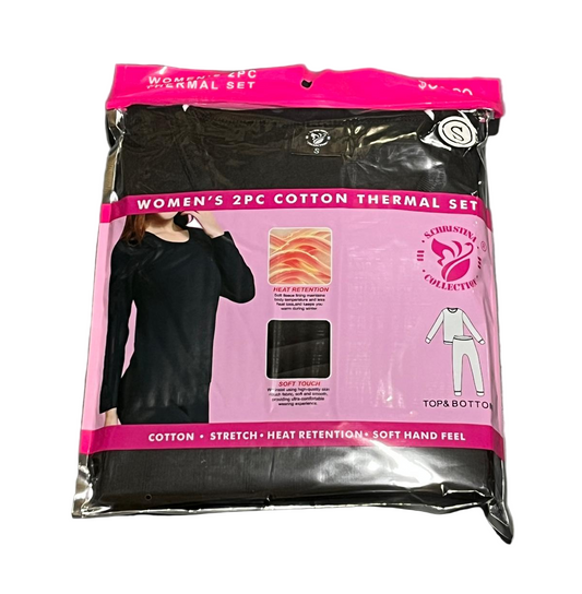 Ladies Winter 2pc Thermal Set Assorted Colors 6/bx