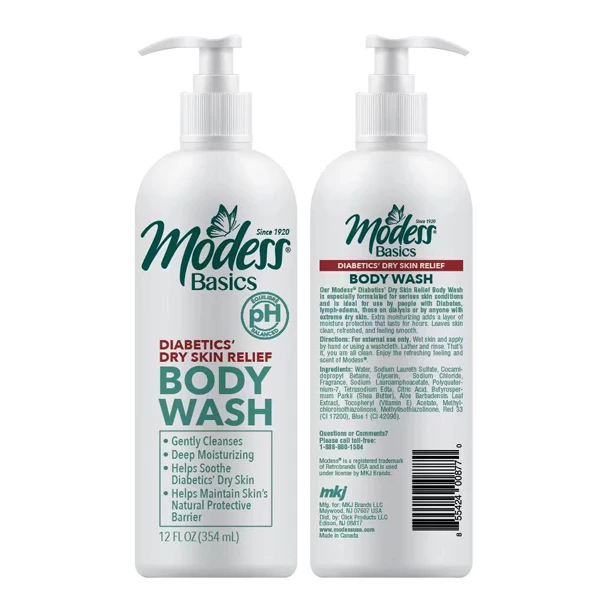 Modess Dry Skin Body Wash 12oz 12/bx