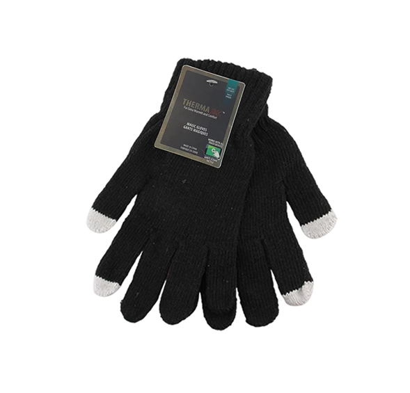 Magic Touch screen Black Winter Gloves 12/bx