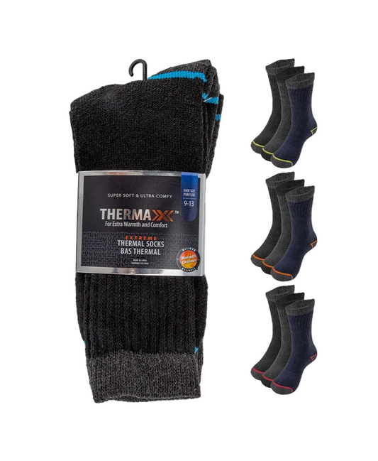 Men's Thermal Neon Lined Socks 3pk 12/bx