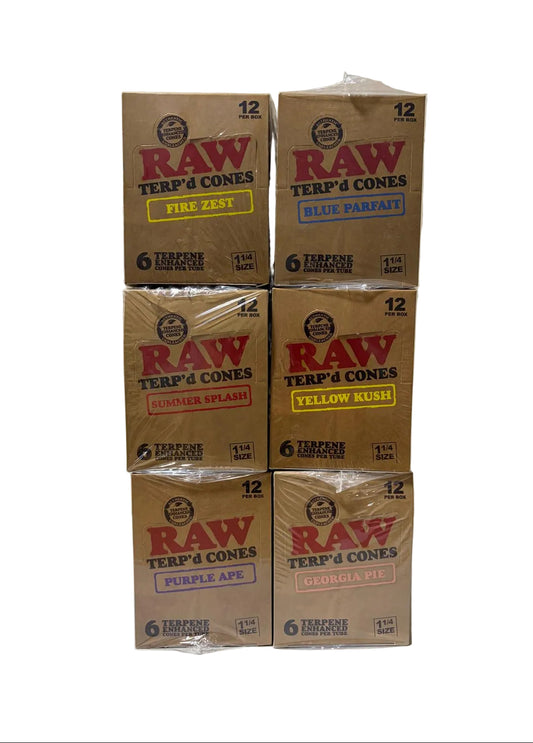 Raw Terp'd 1 1/4 Cones 6pk 12/bx (Choose your Flavor)