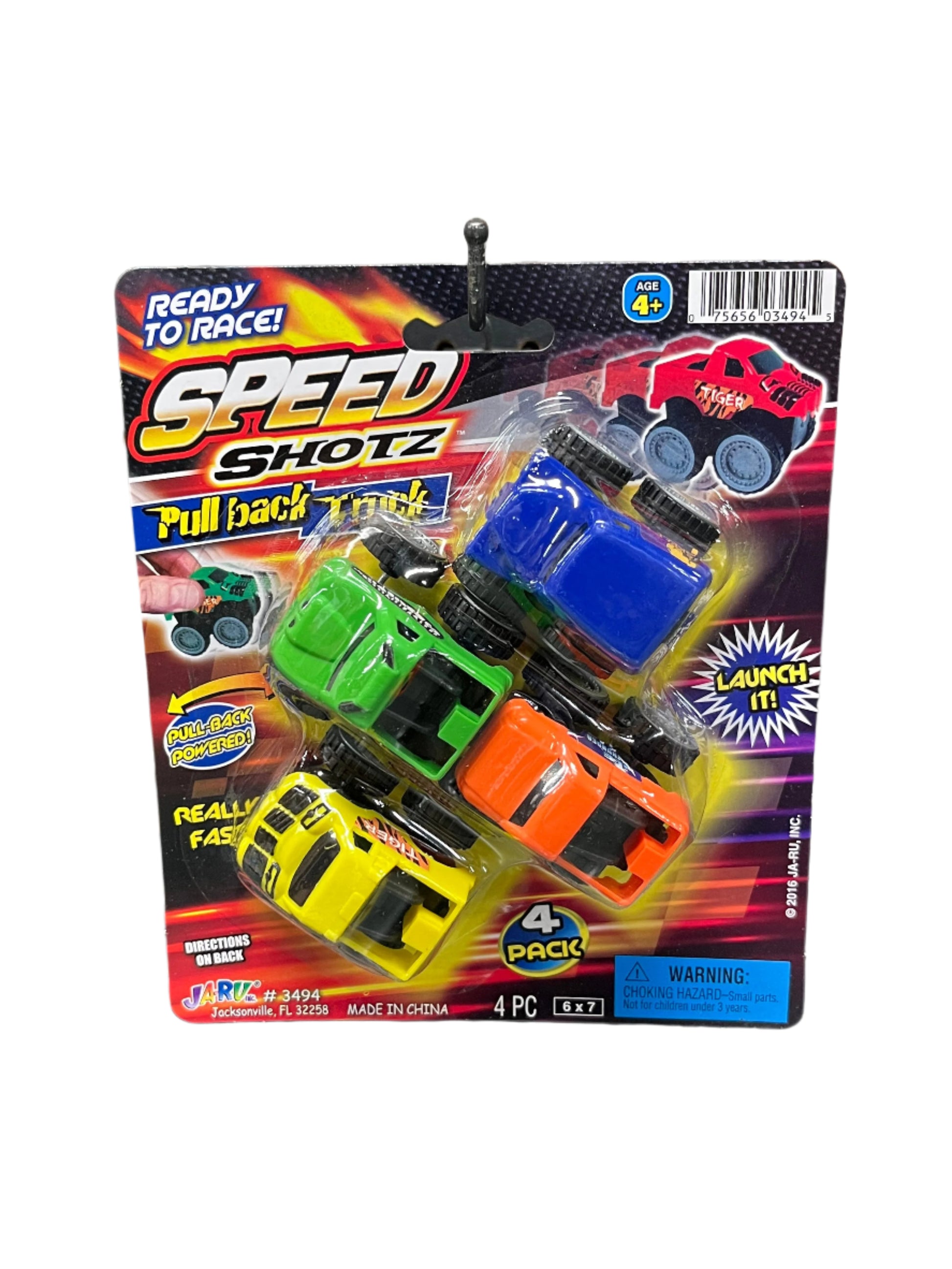 Packaged toy cars with 'Speed Shotz' 