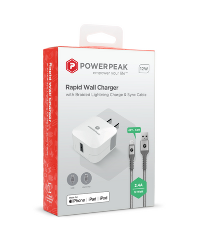 Rapid Wall Charger With 6ft Lightning Cable