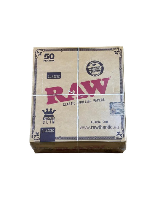 Raw Classic King Slim Cigarette Paper 50/bx