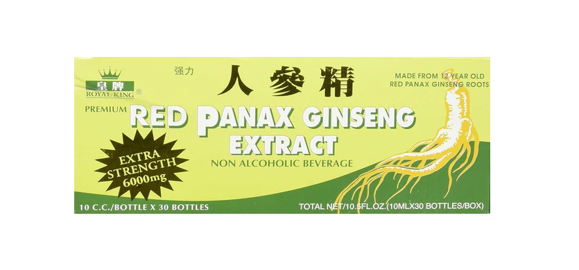 Royal King Red Panax Ginseng Extract 6000mg, 0.33 Fl Oz (Pack of 30)