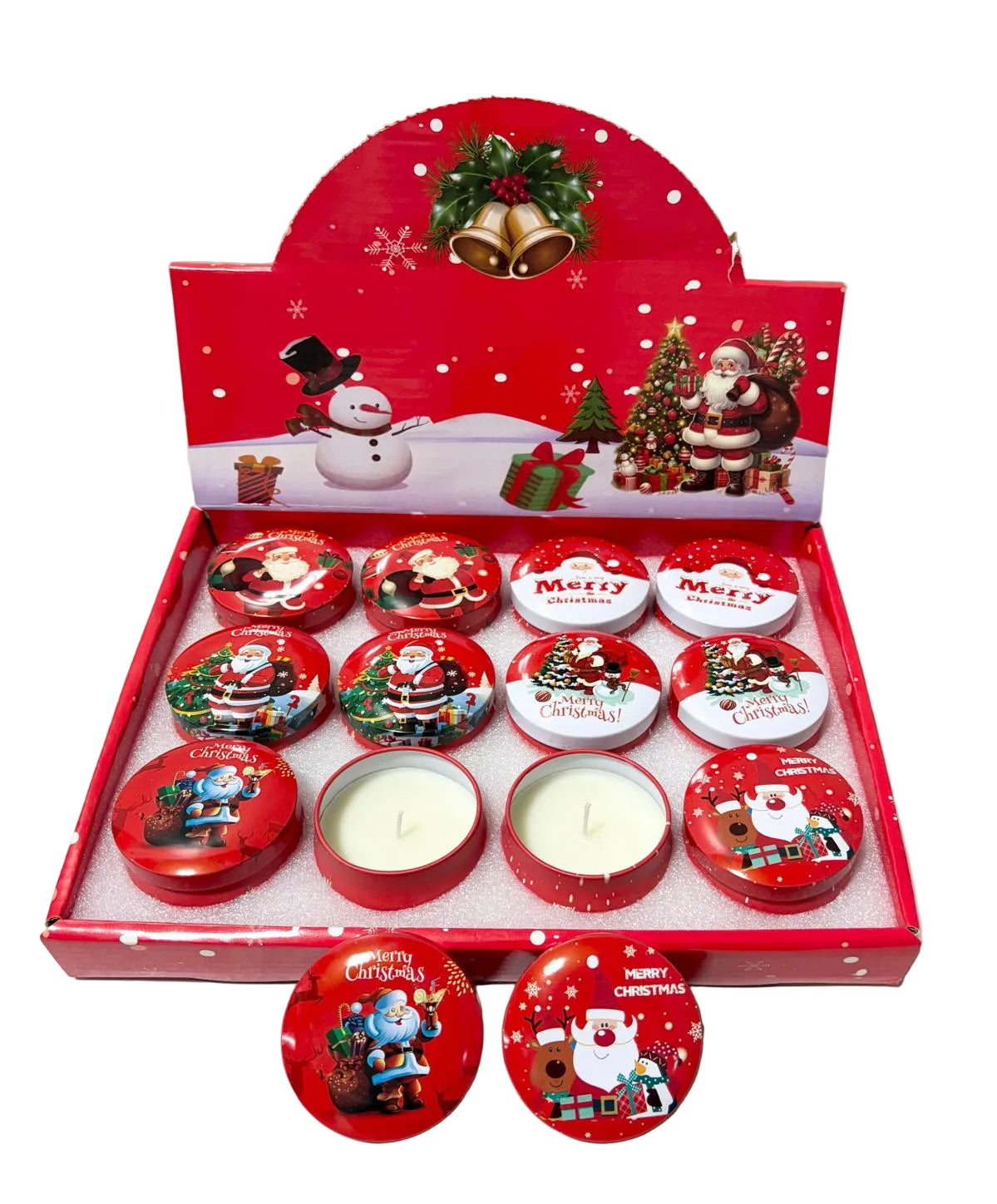 Christmas Themed Scented Candles 12/Display
