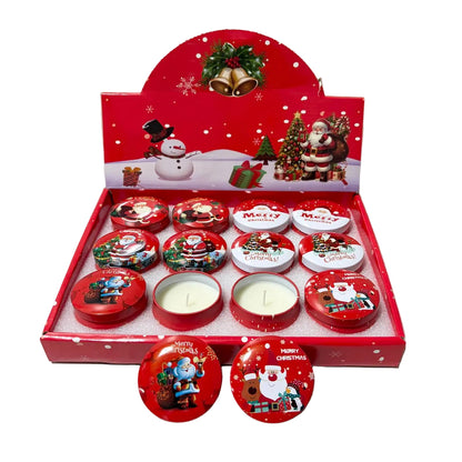 Christmas Themed Scented Candles 12/Display