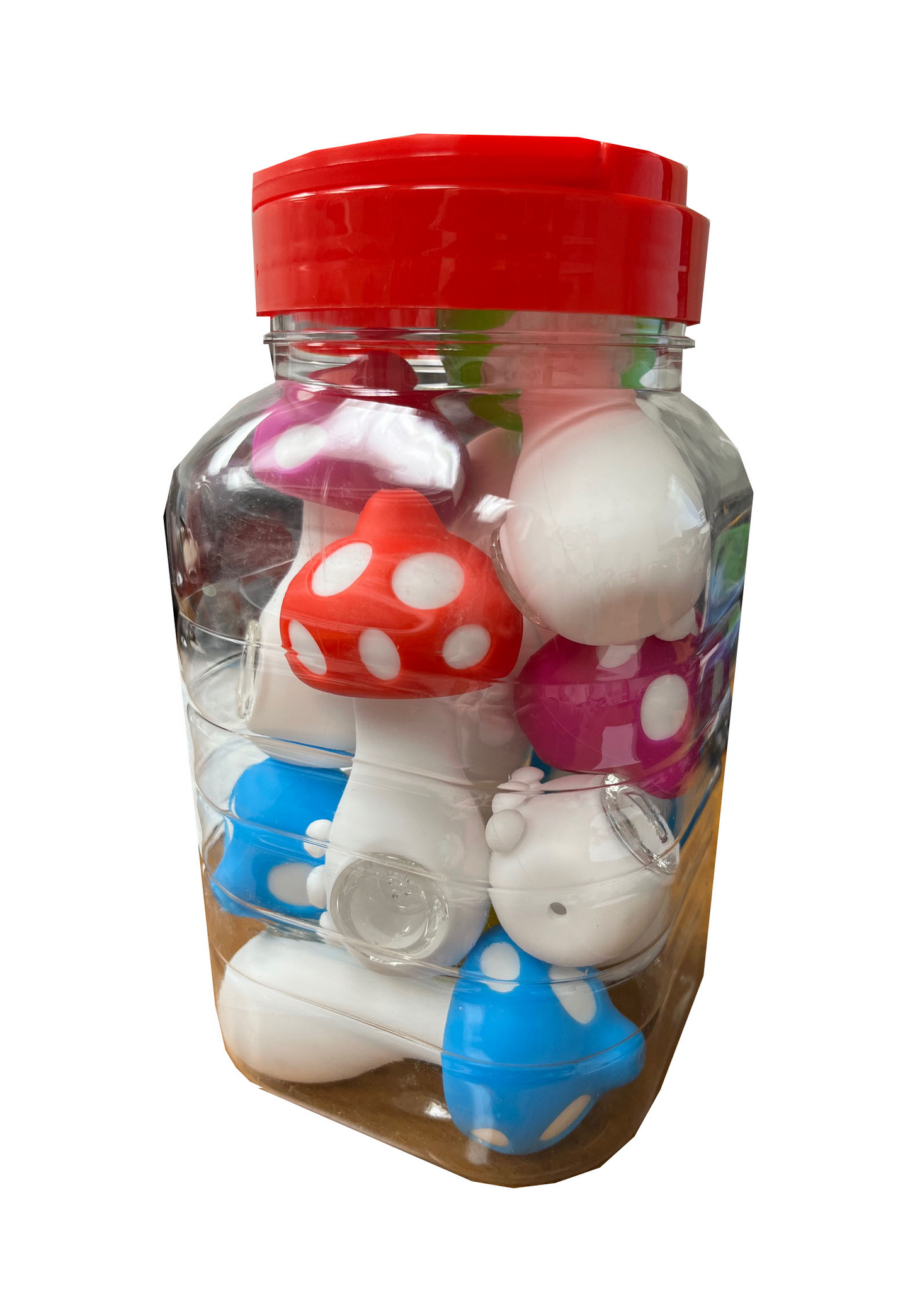 Silicone Mushroom Pipe w/Glass Bowl 10/ct