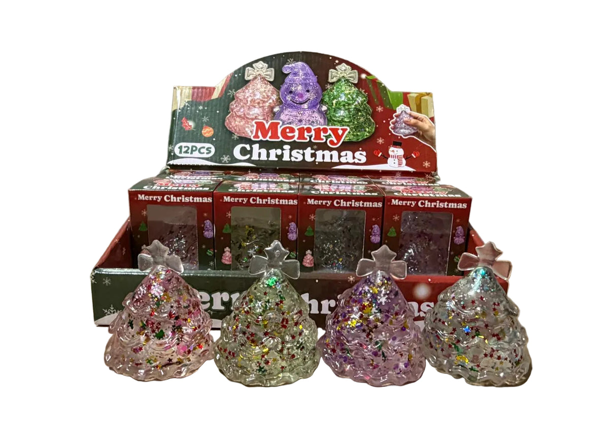 Squishy Holiday Tree Hard Squeeze Vent Toy 12/bx