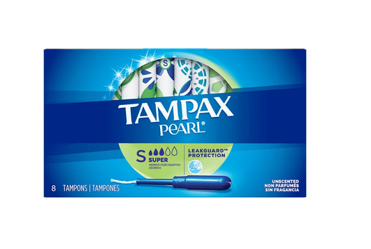 Tampax Pearl Super Tampons 8ct, 12/bx