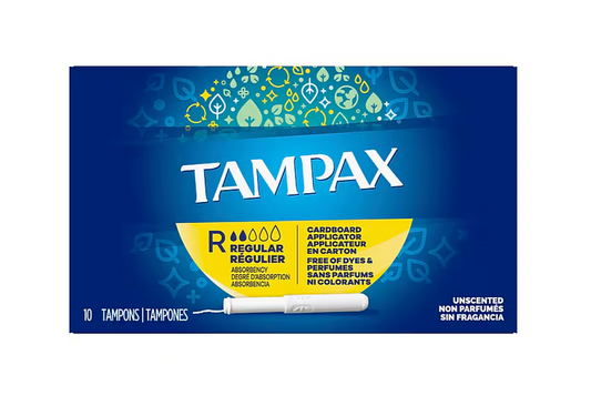 Tampax Regular Tampons 10ct, 12/bx