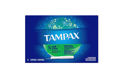 Tampax Super Tampons 10ct, 12/bx