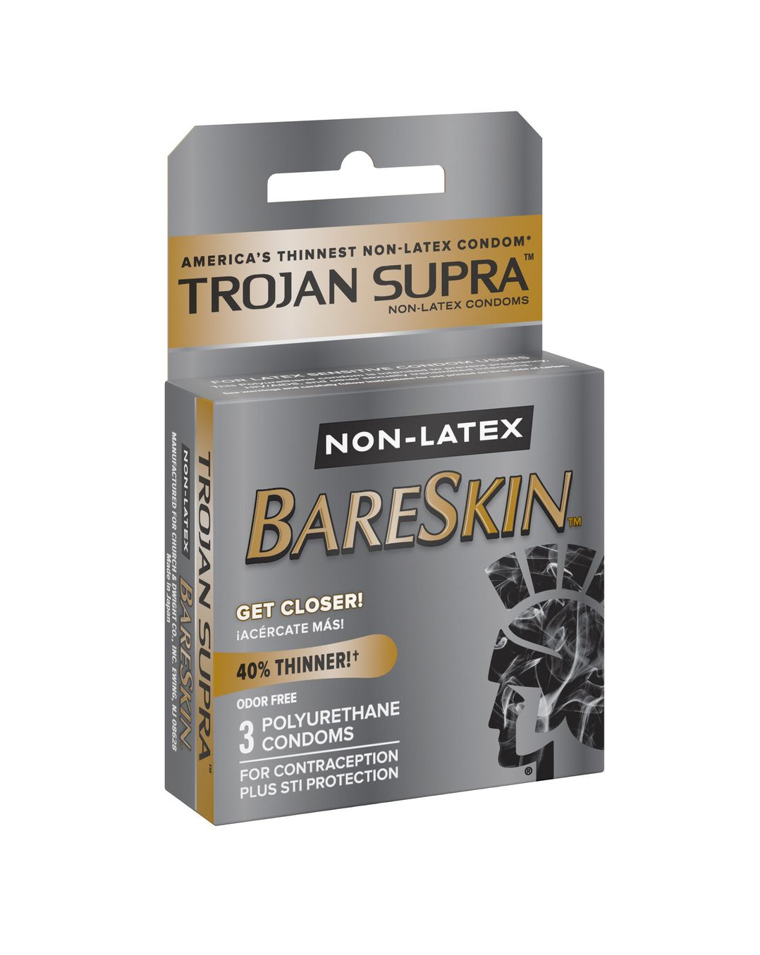 Trojan Supra Non-Latex Bareskin 3pk 12bx