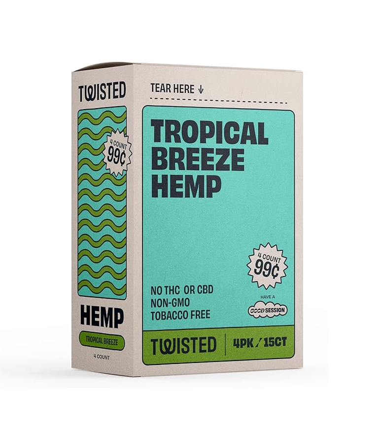 Twisted Hemp Wraps Pre-priced $0.99 4pk 15/bx