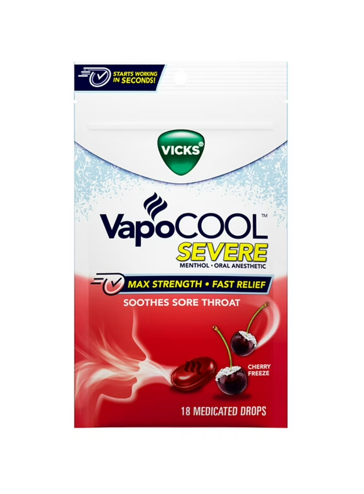 Vicks Vapocool Cough Drops 18ct 12/bx