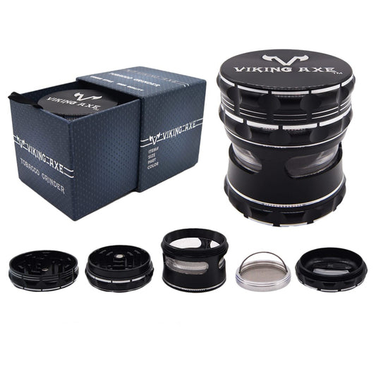 Viking Axe 63mm 4 Part Aluminum Grinder w/ Side Window 1/pc