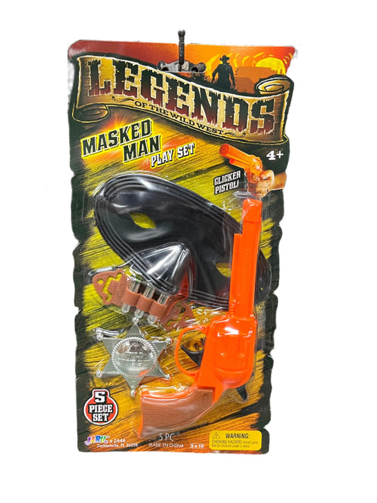 Toy play set featuring a mask and gun 