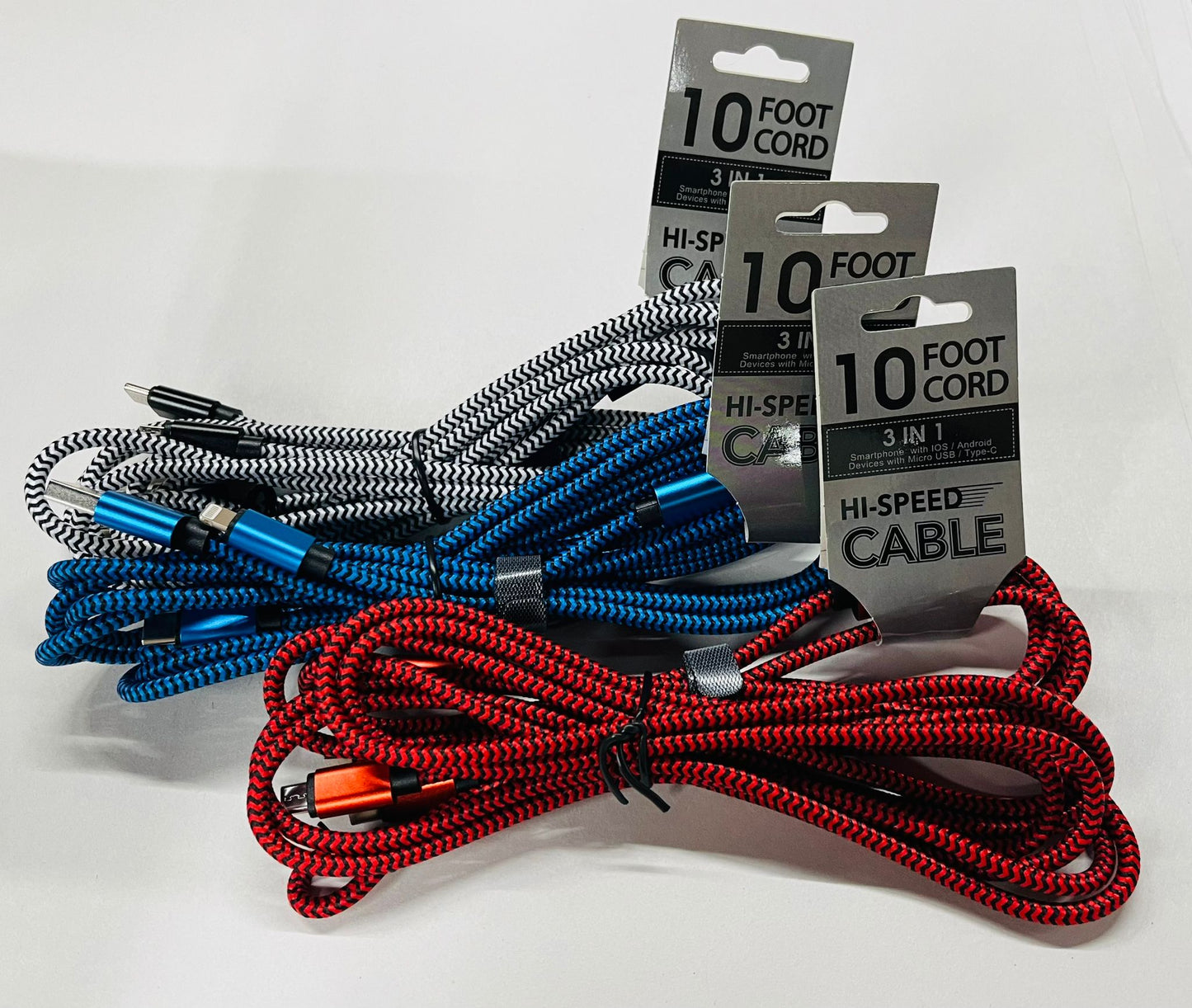 3 in 1 10 Foot Charger 6/bx