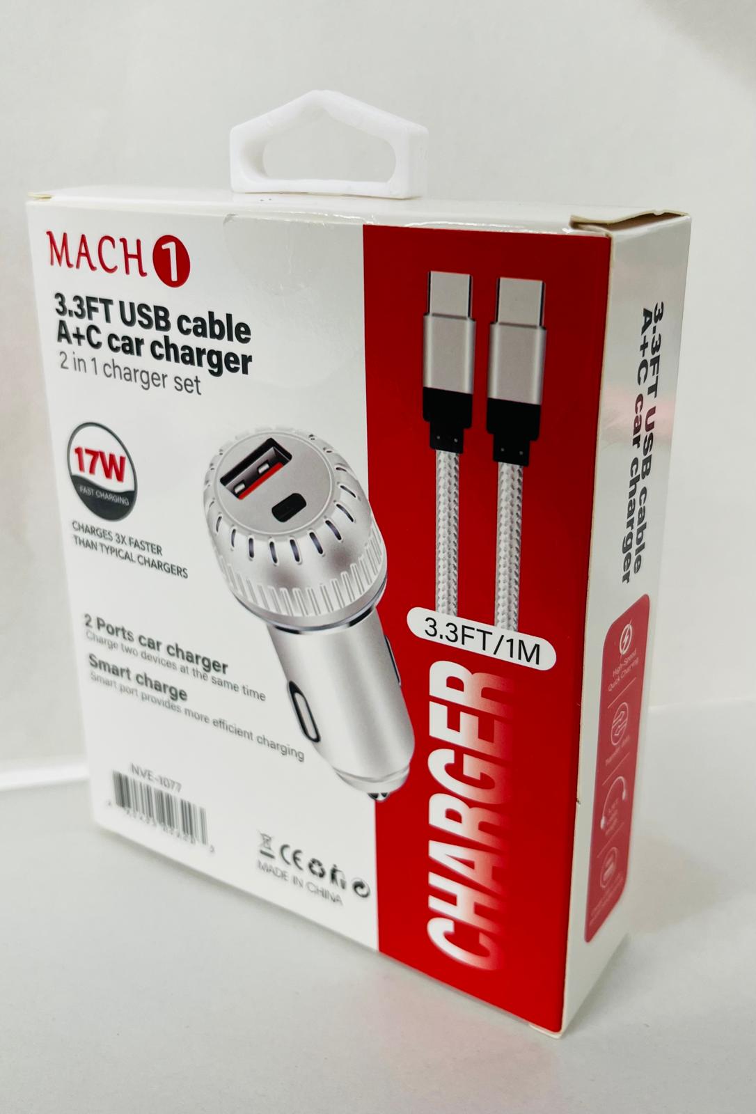 TYPE C Mach Car Plug & Cable Set 6/bx
